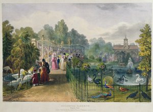 Woliera przy Ogrodzie Zoologicznym, Regents Park, grawerowana i pub. przez artystę, druk Charles Hullmandel (1789-1850), 1836