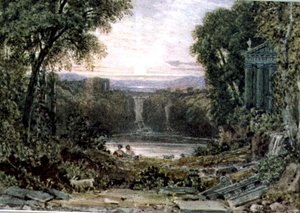 Zachód słońca, Tivoli autorstwa George the Younger Barret