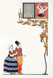 Podziw z daleka (odbitka pochoir) autorstwa Georges Barbier
