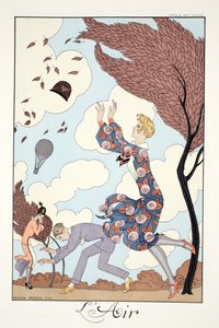 Powietrze, z „Falbalas i Fanfreluches, Almanach teraźniejszości, przeszłości i przyszłości” autorstwa Georges Barbier