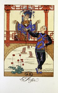 „Azja”, ilustracja do kalendarza na rok 1921 autorstwa Georges Barbier