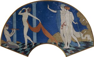 Tańczące postacie na tarasie autorstwa Georges Barbier