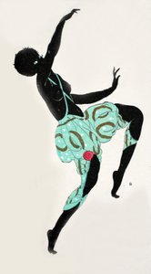 Tańcząca dziewczyna (druk pochoir) autorstwa Georges Barbier