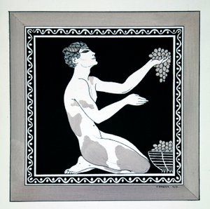 Popołudnie Fauna z cyklu „Wzory o tańcach Wacława Niżyńskiego” (1889-1950). Georges Barbier (1882-1932), druk szablonowy autorstwa Georges Barbier