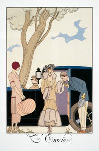 Envy, George Barbier (1882-1932), z Falbalas et Fanfreluches, Almanach 1925. Francja, XX wiek autorstwa Georges Barbier