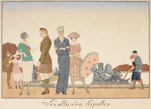 Les sojuszników w Wersalu. Różne reprezentacje żołnierzy aliantów. autorstwa Georges Barbier
