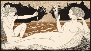 Personages de Comedie, fragment z okładki przedniej, wyd. 1922 (odbitka w pochoirze) autorstwa Georges Barbier