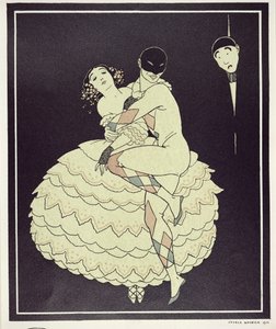 Tamara Karsawina (1885-1978) jako Kolombina i Vaslav Nijinsky (1890-1950) jako Arlekin w "Karnawale" Fokine