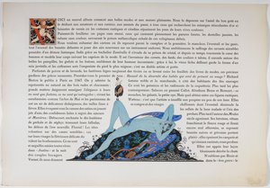 Tekst i naga postać w kolorze niebieskim. autorstwa Georges Barbier