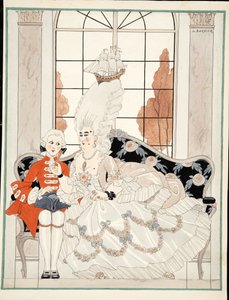 Księżna, ok. 1930 (akwarela na papierze) autorstwa Georges Barbier