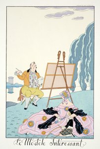 Ciekawy model z „Falbalas i Fanfreluches, almanach teraźniejszości, przeszłości i przyszłości” autorstwa Georges Barbier