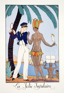 The Pretty Islander, z „Falbalas et Fanfreluches, Almanach teraźniejszości, przeszłości i przyszłości” autorstwa Georges Barbier