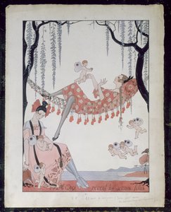 O czym marzą młode kobiety? 1918 (pióro, tusz i akwarela na papierze) autorstwa Georges Barbier
