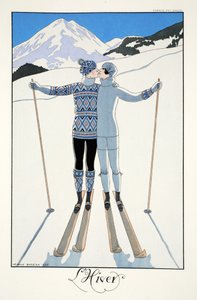 Zima, z „Falbalas i Fanfreluches, Almanachu teraźniejszości, przeszłości i przyszłości” autorstwa Georges Barbier