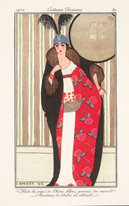 Talerz z modą damską od Journal des Dames et des Modes autorstwa Georges Barbier