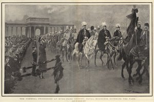 Kondukt żałobny w Hyde Park Corner, Royal Mourners wchodzący do parku