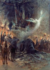 Pogrzeb Wiktora Hugo: czuwanie pod łukiem triumfalnym, 1885 r.