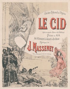 Plakat do premiery Opery Le Cid Julesa Masseneta, 1885. autorstwa Georges Clairin