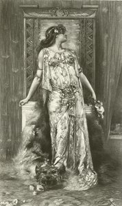 Sarah Bernhardt jako Kleopatra (rycina) autorstwa Georges Clairin
