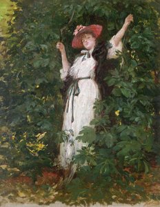 Sarah Bernhardt wśród drzew autorstwa Georges Clairin