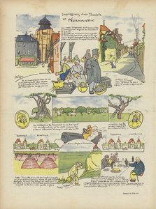 Wrażenia turysty w Normandii. Ilustracja do Le Rire