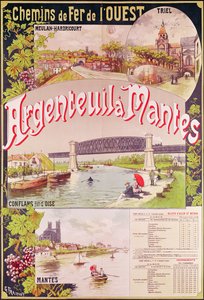 Plakat reklamujący linię Kolei Zachodniej z Argenteuil do Mantes