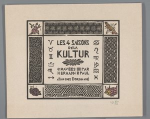 Okładka do czterech grafik horrorów I wojny światowej Les 4 saisons dela kultur (tytuł serii na obiekcie)