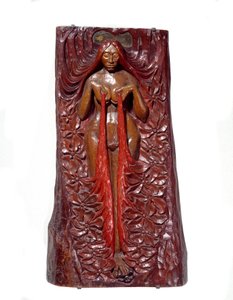 Płaskorzeźba Isis płaskorzeźba mahoń polichromowany autorstwa Georgesa Lacombe (1868-1916) 1895 nd. 1,11x0,62 m Paryż, musee d