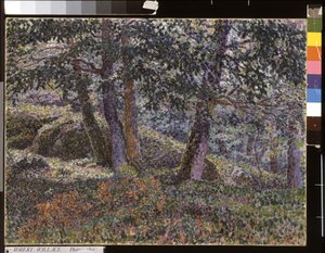 Dęby i krzewy jagodowe (olej na płótnie) autorstwa Georges Lacombe
