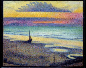 Plaża w Heist (Knokke-Heist lub Knokke-Heist, Belgia). Malarstwo Georgesa Lemmena (1865-1916) Ec. Bel. autorstwa Georges Lemmen