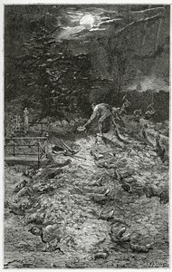 Cmentarz Montmartre - ilustracja z Napoleona le Petit, XIX w. (rycina bw) autorstwa Georges Marie Rochegrosse