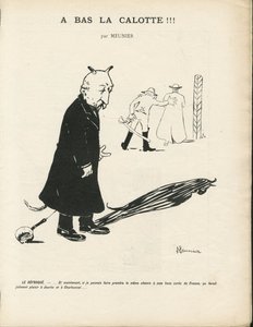 Ilustracja Georgesa Meuniera (1869-1934) w Le Panache, magazyn rojalistyczny illustrée, 20.01.2004 - Rojalizm, Religia Wiara - Combes Emile, Diabeł - Animalization autorstwa Georges Meunier