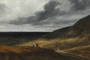 Krajobraz w pobliżu Paryża, ok. 1840 (olej na tkaninie) autorstwa Georges Michel