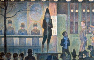 Cyrk Sideshow, 1887-1888 autorstwa Georges Pierre Seurat