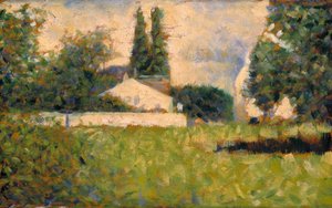 Dom wśród drzew / Maison dans les Arbres, ok. 1883 (olej na desce) autorstwa Georges Pierre Seurat