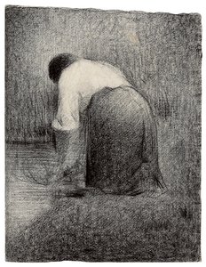 Klęcząca Kobieta; Femme agenouillee, c.1881 autorstwa Georges Pierre Seurat