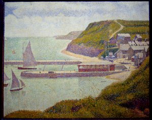 Port en Bessin, przed portem, maree haute Obraz Georgesa Seurata (1859-1891) 1888 Nd. 0,67x0,82m. Paryż, Muzeum Orsay autorstwa Georges Pierre Seurat