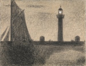 Latarnia morska w Honfleur, 1886. autorstwa Georges Pierre Seurat
