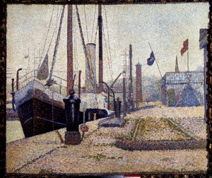 Żaglówka La Maria w porcie Honfleur autorstwa Georges Pierre Seurat