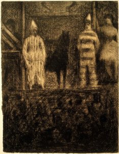 Clowns et poney (Une Parade) (Clowns and Pony / Parade) autorstwa Georges Seurat