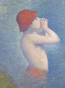 Fragment kąpiących się w Asnières, 1884 autorstwa Georges Seurat