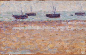 Cztery łodzie w Grandcamp autorstwa Georges Seurat