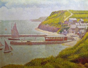 Porten-Bessin, port zewnętrzny, przypływ (Calvados) autorstwa Georges Seurat