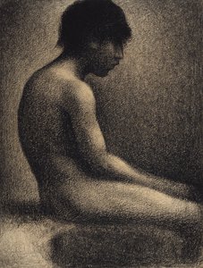Akt siedzący: Studium do "Une Baignade autorstwa Georges Seurat
