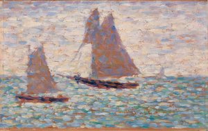 Dwie żaglówki w Grandcamp autorstwa Georges Seurat