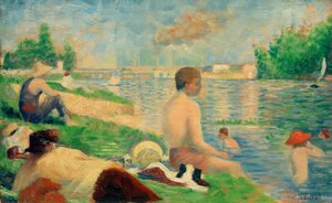 Pływanie, Asnières (Badeplatz Asnières / Finale Studie) autorstwa Georges Seurat