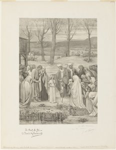 Życie duszpasterskie świętej Genowefy (panel środkowy) autorstwa Georges William Thornley