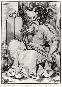 Mojżesz, rytowany przez Ludwiga Busincka (ok.1590-po 1630) autorstwa Georges after Lallemand