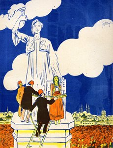 Turcja wiąże Bułgarię ze Statuą Wolności, 1908. .