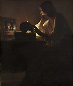 Skruszona Magdalena, 1635-40 autorstwa Georges de La Tour